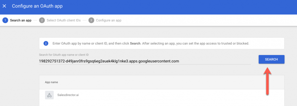 GSuite Google API controls search
