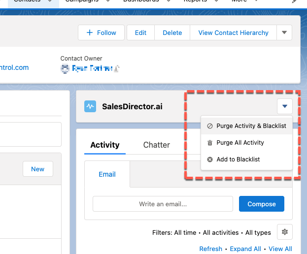 salesforce SalesDirector.ai Appexchange Application blacklist