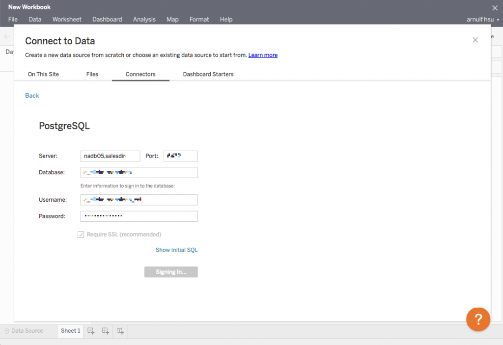 Tableau Connect Data Pg